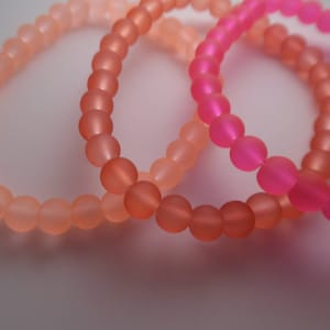 Pink Beaded Bracelet - Glass Beaded Bracelet - Pink Glass Beaded Bracelets - Stocking Stuffer