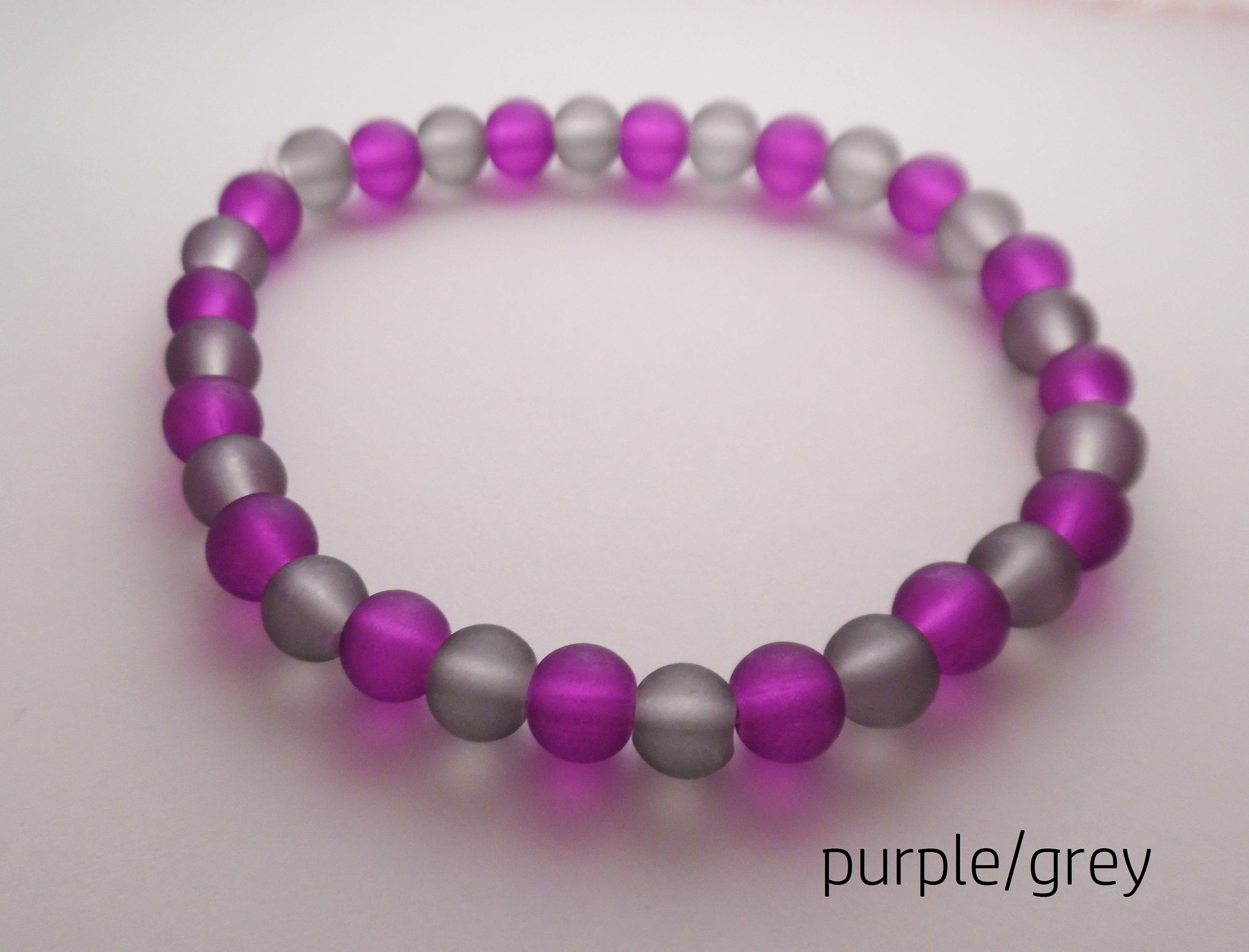 Bracelets en agate teintée violet - Lithothérapie