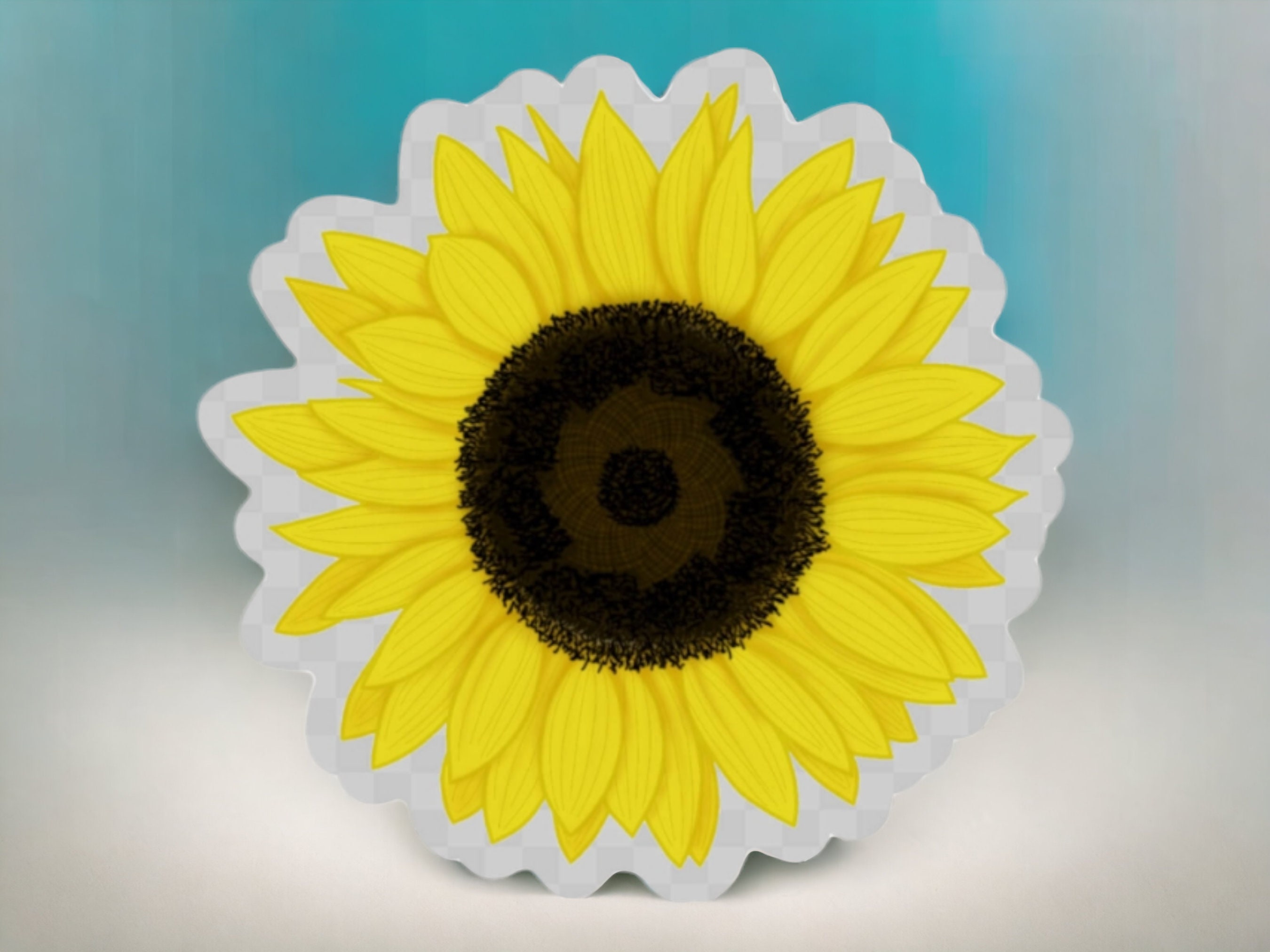 Sunflower Vinyl Sticker - Etsy