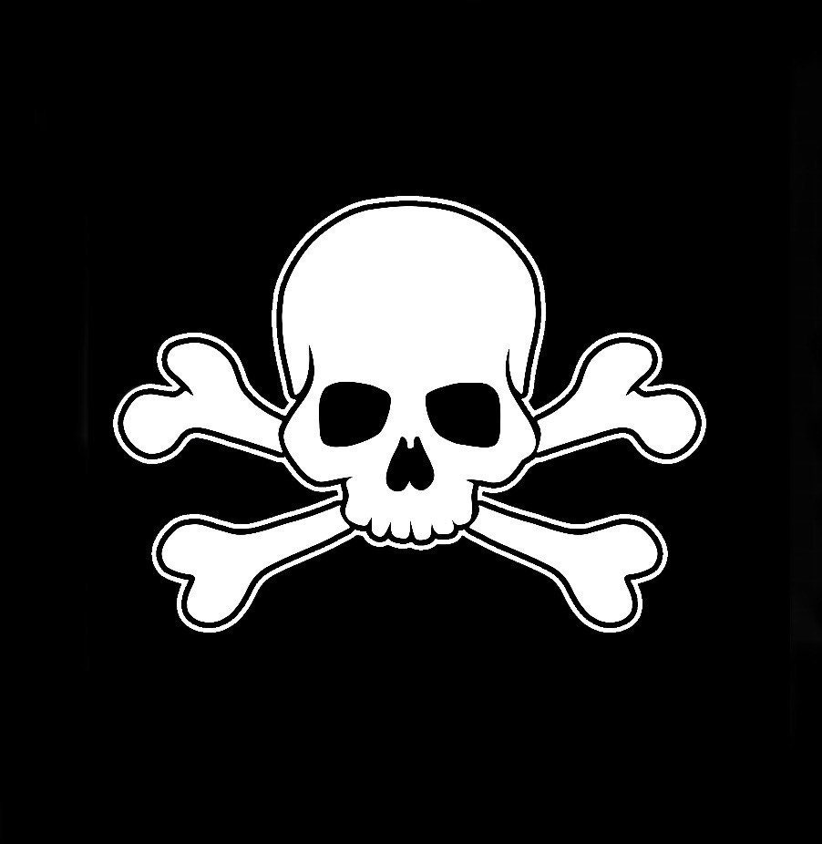 Crossbones Sticker Skull and Crossbones Sticker - Etsy