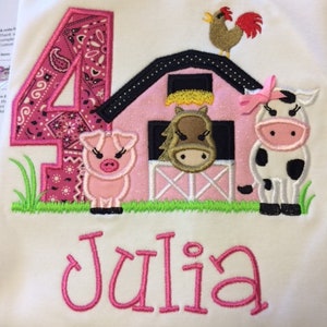 Girls Pink Farm Shirt image 2