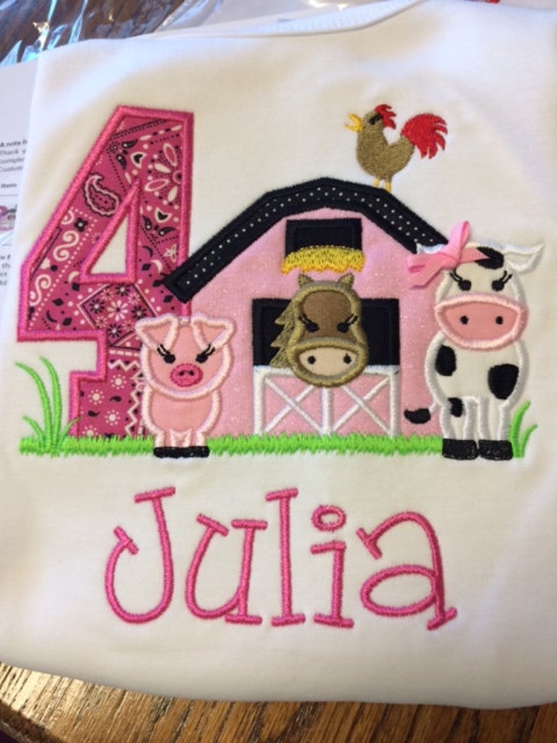 Girls Pink Farm Shirt image 2