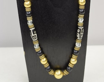 Necklace Gold Beads Chinese Porcelain Black Bead Necklace