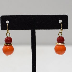 Earrings Orange Red Plastic Earrings
