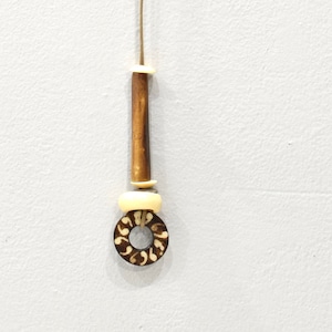 African Batik Bone Horn Pendant Necklace