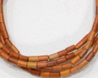 Beads Philippine Orange Wood Tubes Beads 3-4mm