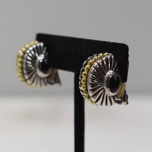 Pendientes Clip Oro Plata Onix