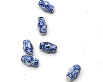 Beads Chinese Blue White Porcelain Vase Beads