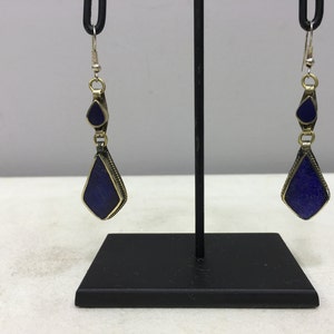 Middle Eastern Lapis Dangle Teardrop Earrings