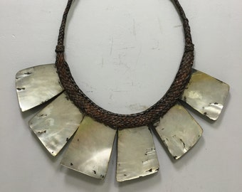 Philippine Ifugao Tribal Shell Rattan Necklace
