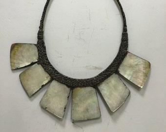Necklace Philippine Ifugao Tribal Shell Necklace Rattan