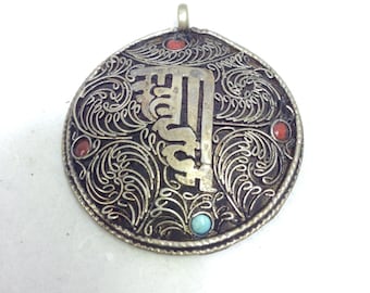 Tibetan Silver Om Mandala Pendant