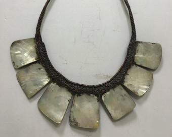 Philippine Ifugao Tribal Shell Rattan Necklace