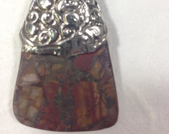 Tibetan Jasper Silver Pendant