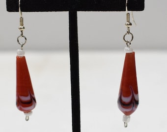 Earrings India Red Glass Dangle Earrings