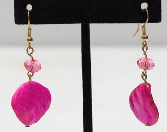 Earrings Pink Shell Dangle Earrings