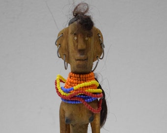 African Statue Masai Tribe Wood Fertility Status Doll