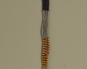 African Belt Vintage Pokot Beaded Yellow Red White Blue Belt Kenya Handmade Tribal Status Ceremonial  Womans Beaded Belt