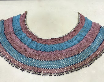 African Collar Xhosa Tribe Beaded Pink Blue Purity Collar