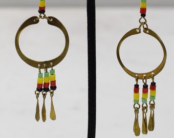 Earrings African Brass Hoop Earrings