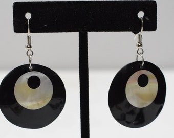 Earrings Black Acrylic Shell  Earrings