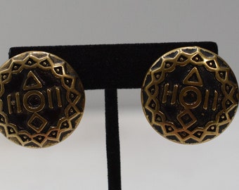 Earrings Gold Tribal Clip Earrings