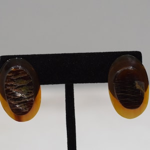 Earrings Irregular Buff Horn Clip Earrings