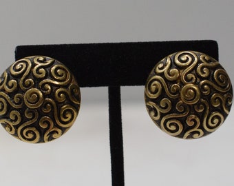 Earrings Gold Swirl Clip Earrings