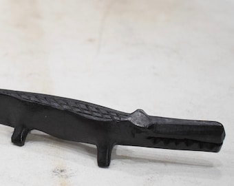 Ebony Letter Opener Hand Carved Kenya Crocodile Head