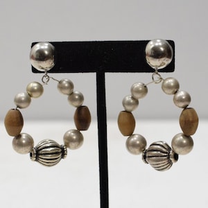 Earrings Silver Olive Wood Post Earrings
