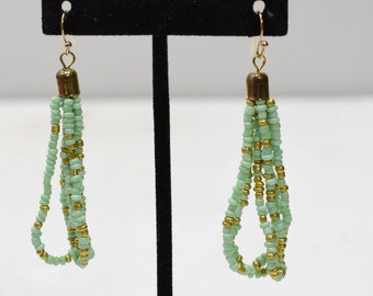 Earrings Mint Green Loop Beaded Earrings