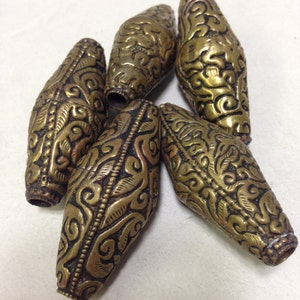 Tibetan Brass Ornate Bead
