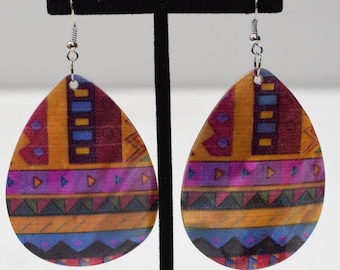 Earrings Painted Shell Oval Earrings