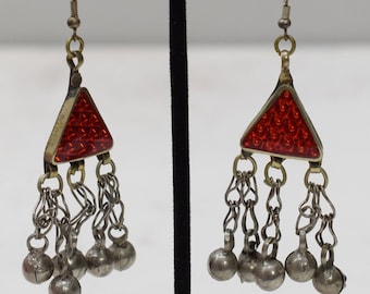 Middle Eastern Red Reflector Light Earrings