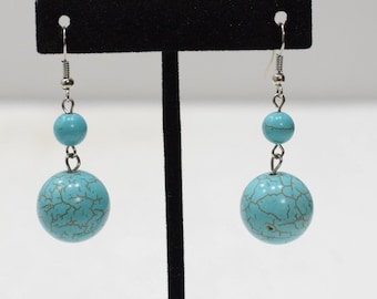 Earrings Stabilized Turquoise Stone Earrings