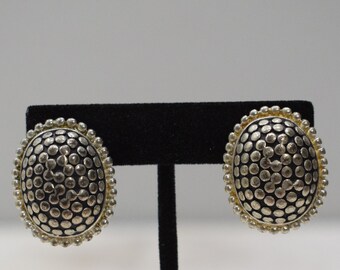 Earrings Silver Studded Oval Earrings