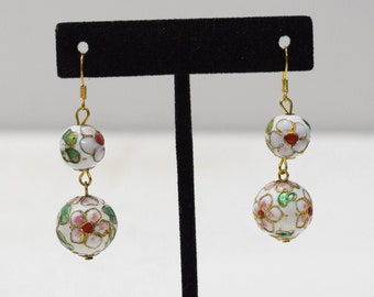 Earrings Chinese White Enamel Dangle Earrings