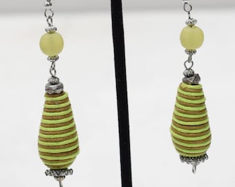 Earrings Philippine Lime Green Twine Earrings