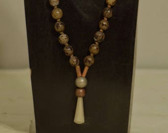 Necklace Silver Pendant India Buri Nut Beads