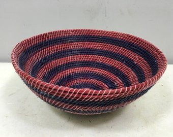 African Basket Lesotho Tribe Mulit Colored Woven Basket South Africa