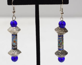 Earrings Chinese Enamel Silver Dangle Earrings