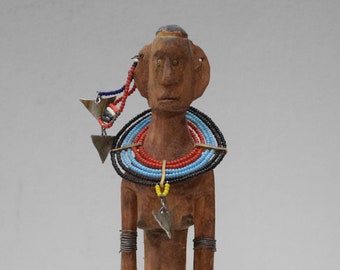 African Statue Masai Tribe Wood Fertility Status Doll