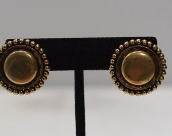 Earrings Gold Button Clip Earrings