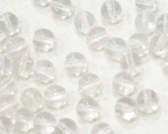 Bead Clear Czech Glass Beads 6-7mm