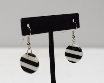 Earrings Black Stripe Lucite Earrings