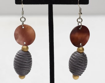 Earrings Linen Shell Dangle Earrings