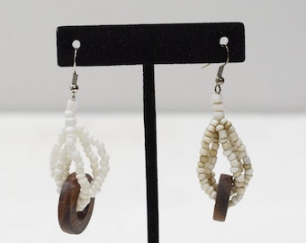 Earrings Indonesian Wood Beaded Earrings