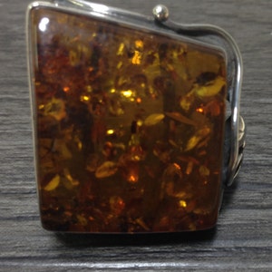 Ring Amber Sterling Silver Ring