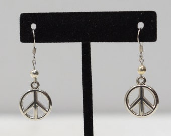 Earrings Silver Peace Symbol Earrings