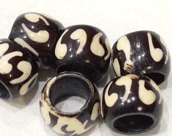 Beads African Batik Bone Fat Ring Beads 20-24mm
